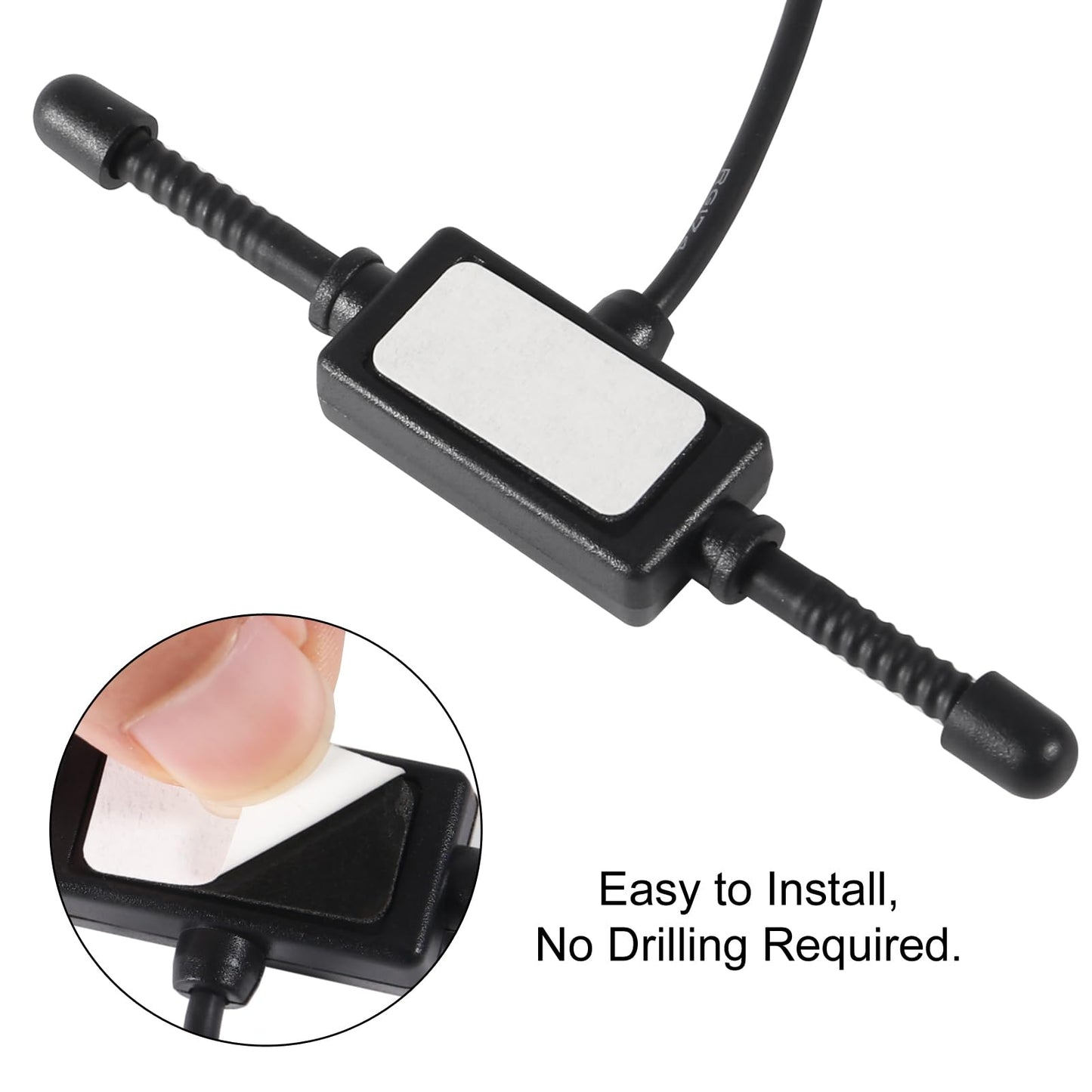 AEDIKO Car Stereo AM FM Dipole Antenna Hidden Adhesive Mount AM FM Radio Antenna DIN Plug Connector for Vehicle Car Truck SUV Radio Stereo Head Unit