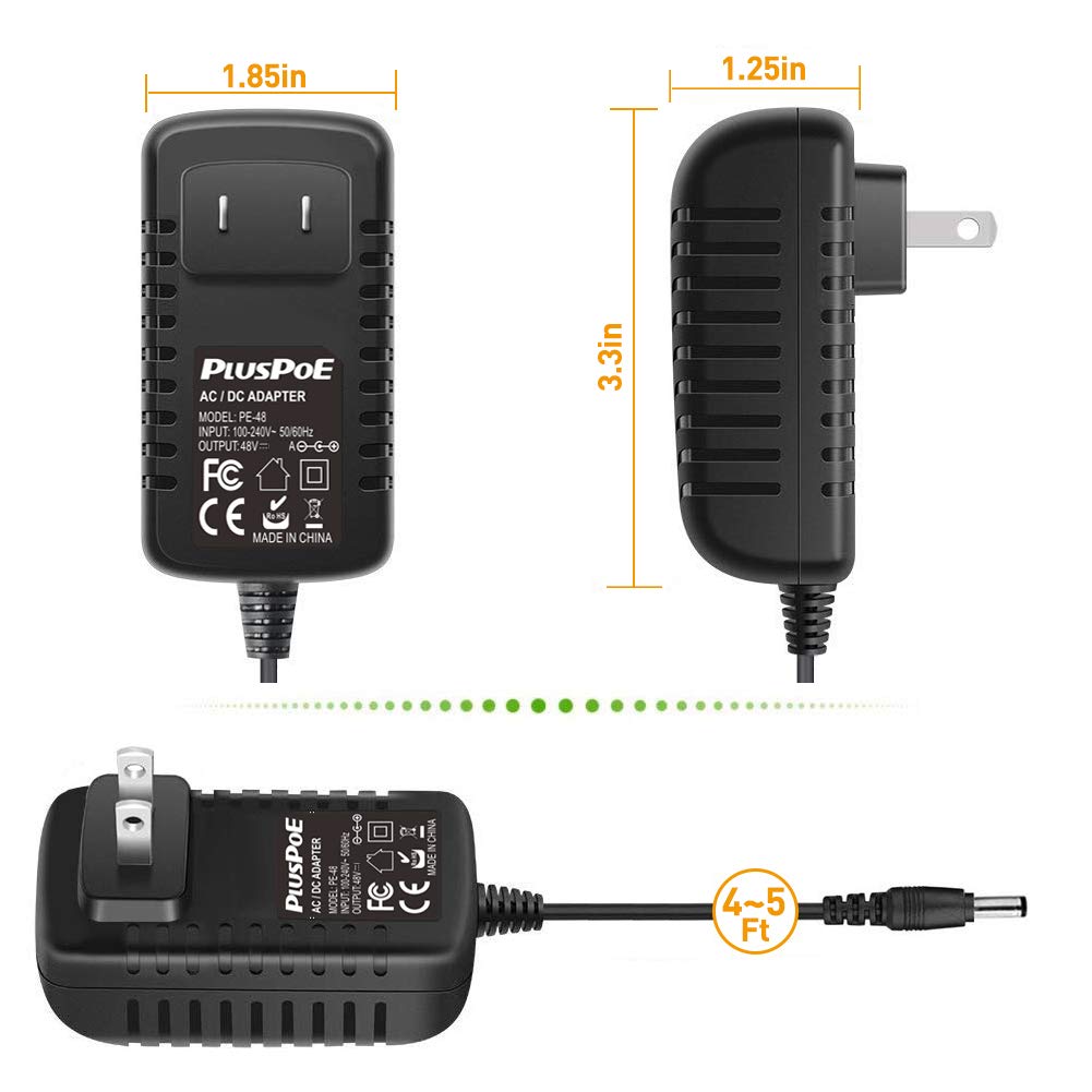 for Polycom Power Supply Adapter, 48V Power Cord Compatible with VOIP Polycom IP Phones VVX 101, 201, 300, 301, 310, 311, 400, 401, 410, 411, 500…