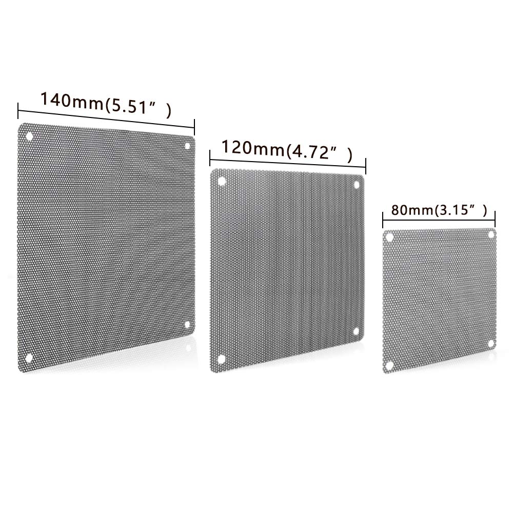HFEIX 140MM Computer Fan Filter Pc Dust Filter Length 5.51x5.51 Inches (LXW) Black - 10 Pack(140x140)