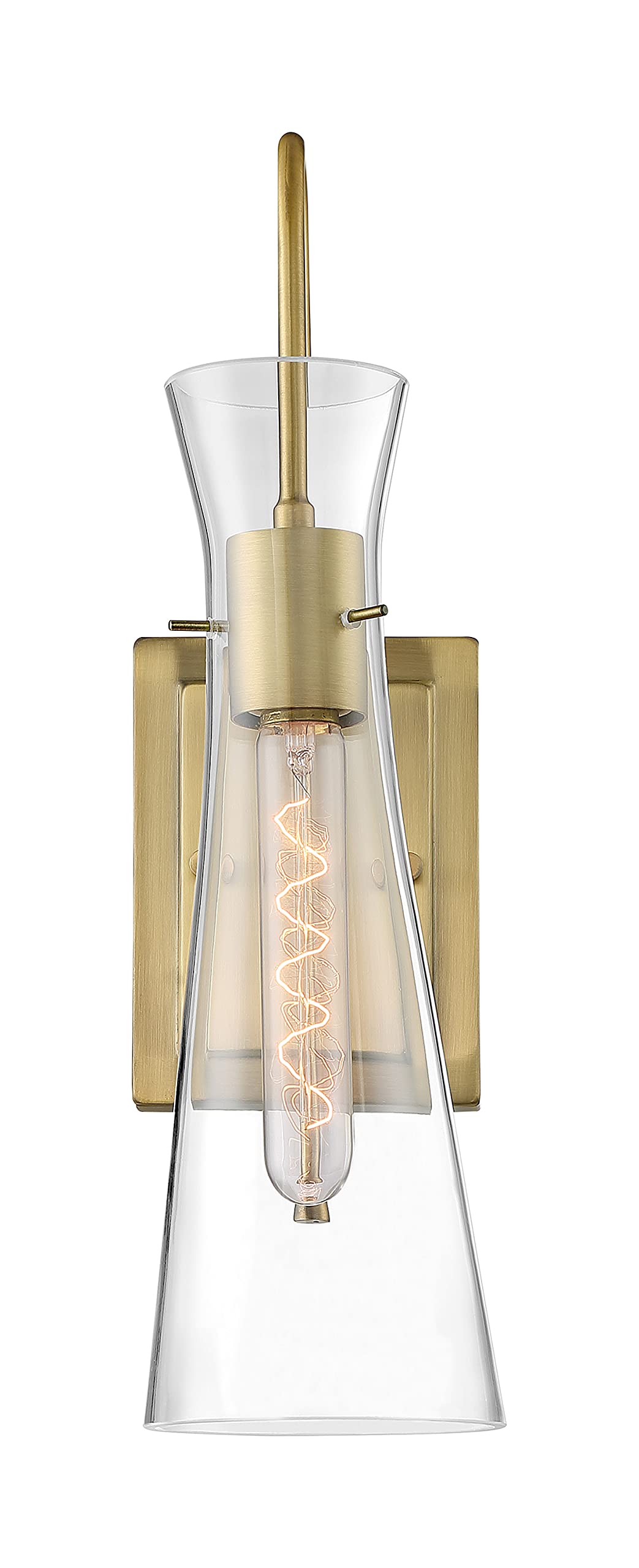 NUVO 60/6857 Bahari 1-Light Fixture Wall Sconce, Vintage Brass