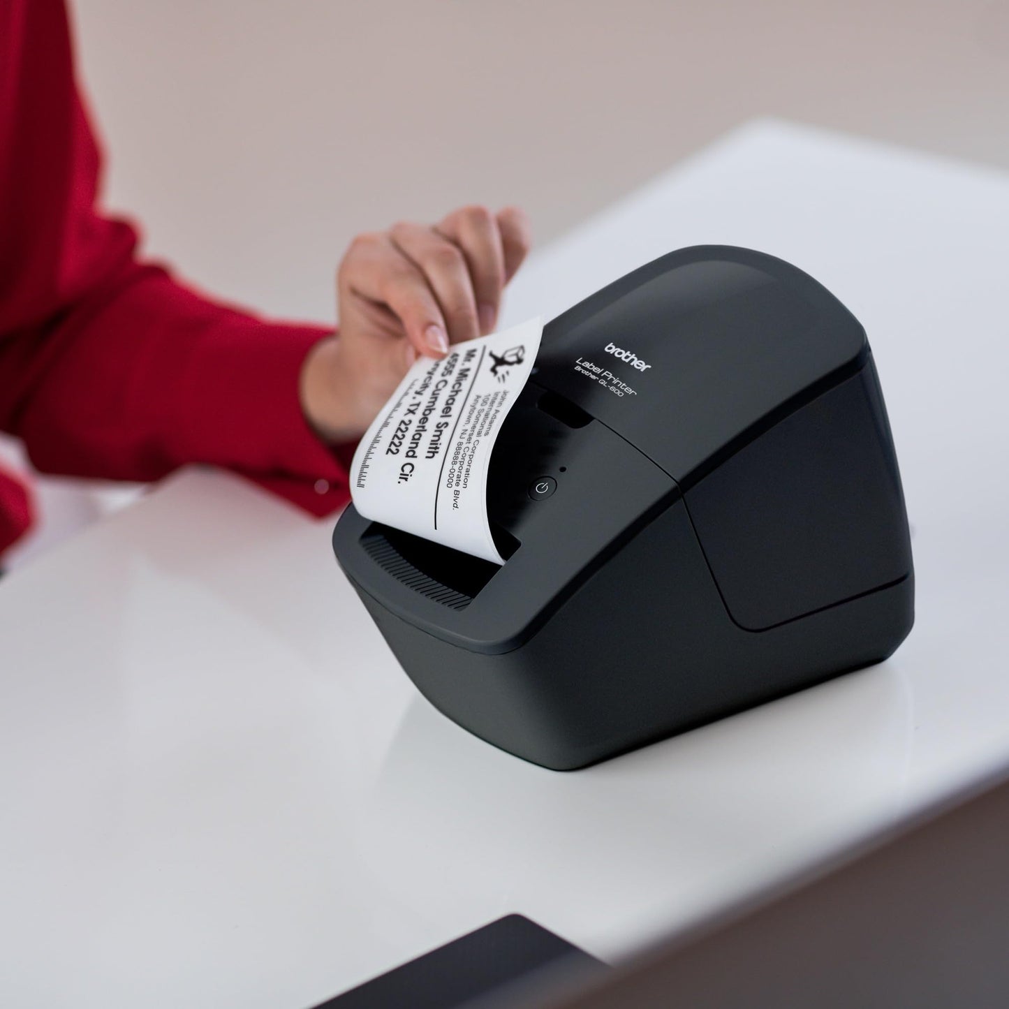 Brother QL-600 Desktop Monochrome Label Printer, up to 2.4" Label Width, No Ink Required, uses Genuine DK Drop-in Rolls for Fast Labeling and Easy