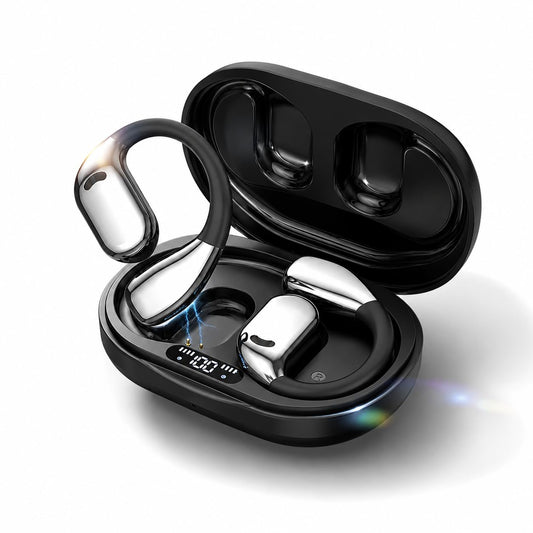 Wireless Earbuds for Samsung 24H Long Playtime Bluetooth 6.0 Earbuds with Earhooks, Deep Bass Stereo Sport Wireless Headphones, ENC Noise Cancelling