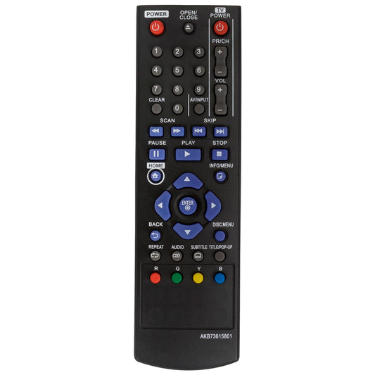AKB73615801 Replacement Remote Control Fit for LG Blu-Ray DVD Player BP125 BD220 BD630 BP125N BP135W-N BP200 BP220 BP320 BP220N BP120 BP120N BP320N