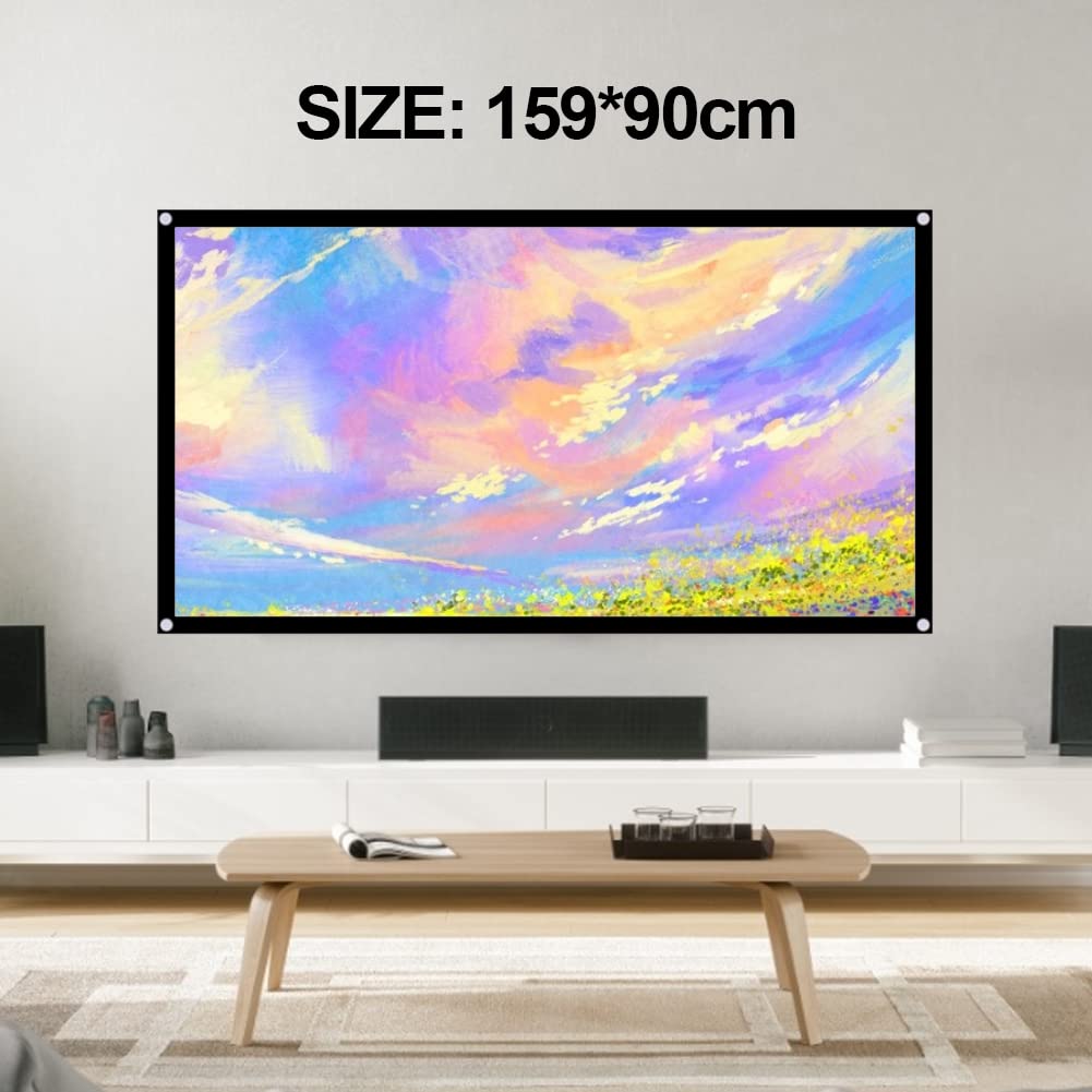 60" Projector Screen, 60inch Small 16:9 HD Foldable Anti-Crease Video Projection Screen, Portable 4:3 Outdoor Indoor Home Theater Projector Curtain
