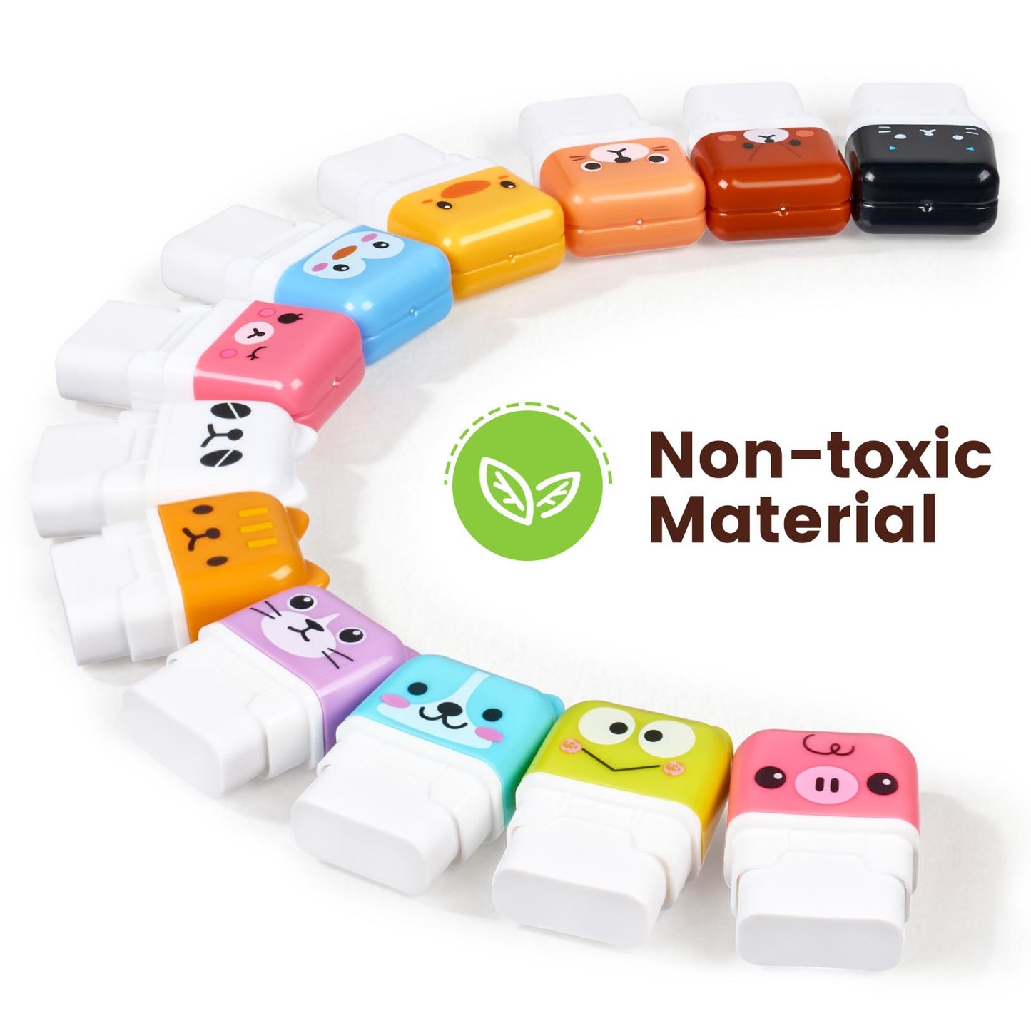 Sooez 12 Pack Pencil Erasers, Cute Erasers Pencil Eraser w/Clean up Roller