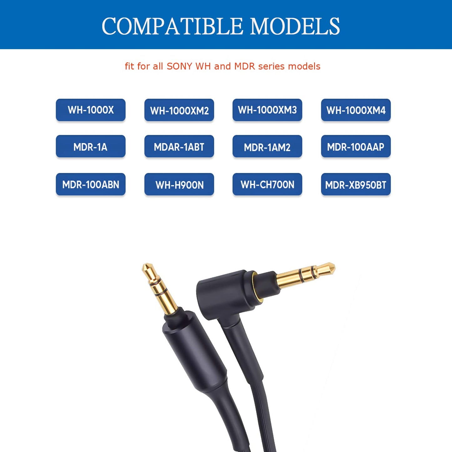 Toeasor Replacement WH-1000XM3 Headphone Audio Cable Aux Cord with Mic Compatible with Sony MDR-1000X WH-1000XM4 WH-1000XM5 WH-1000XM6 MDR-XB950BT…
