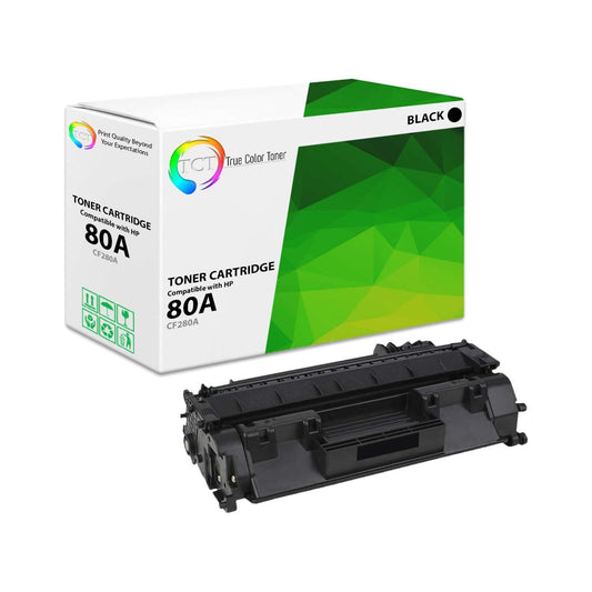 TCT 80A Toner Cartridge - Compatible Replacement for HP 80A CF280A Black Works with HP LaserJet Pro 400 M401A M401D M401N, M401DN M401DNE M401DW MFP