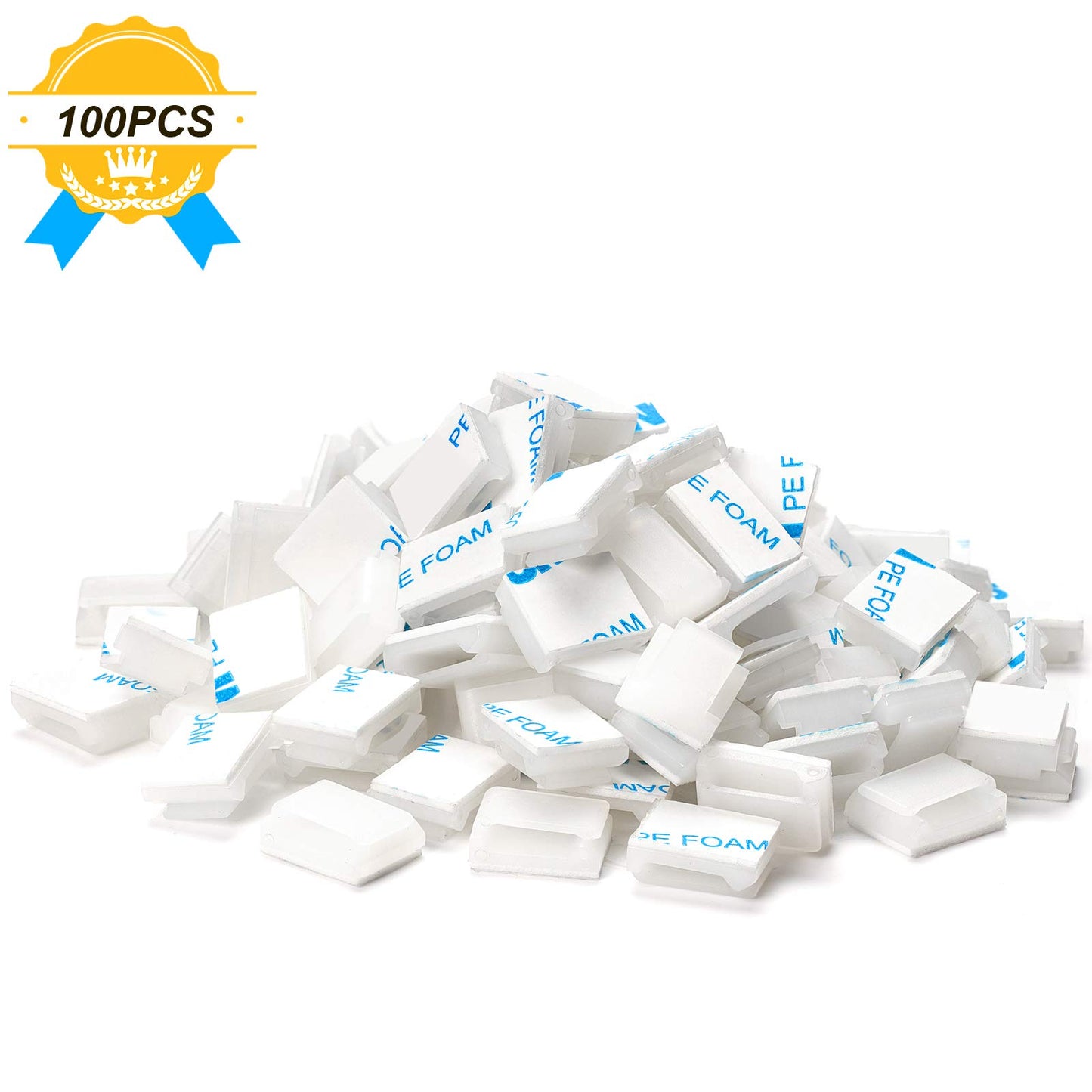 Cable Tidy Management Self Adhesive Cable Clips,100Pack Clamps Fix Led Light Clips (for 10mm(3/8") Wide Strip Light)