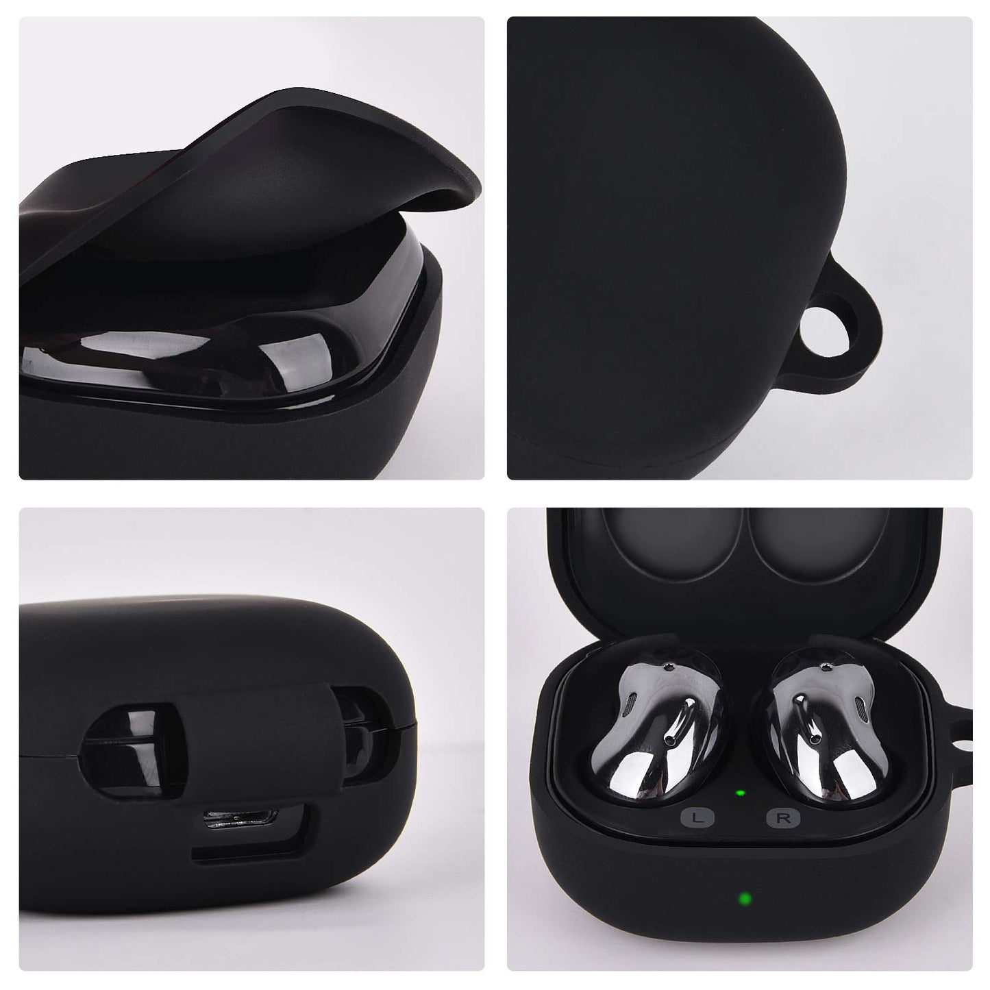AIRSPO Silicone Case Compatible for Samsung Galaxy Buds 2 Pro/Galaxy Buds2/ Galaxy Buds Pro 2/ Galaxy Buds Live/Galaxy Buds FE Case (Black)