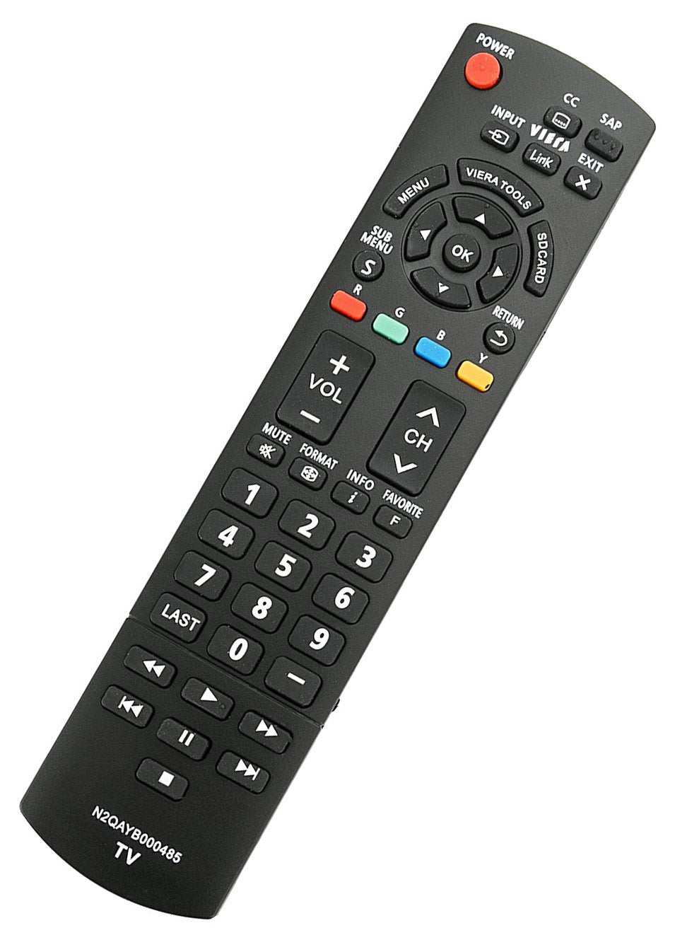 N2QAYB000485 Remote Replacement for 99% Panasonic LCD LED Plasma Viera TVs