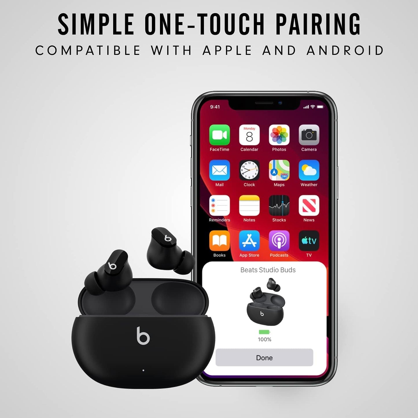 Single Right Ear Bud Replacement for Beats Studio Bud (NOT for Bud+) (Black)