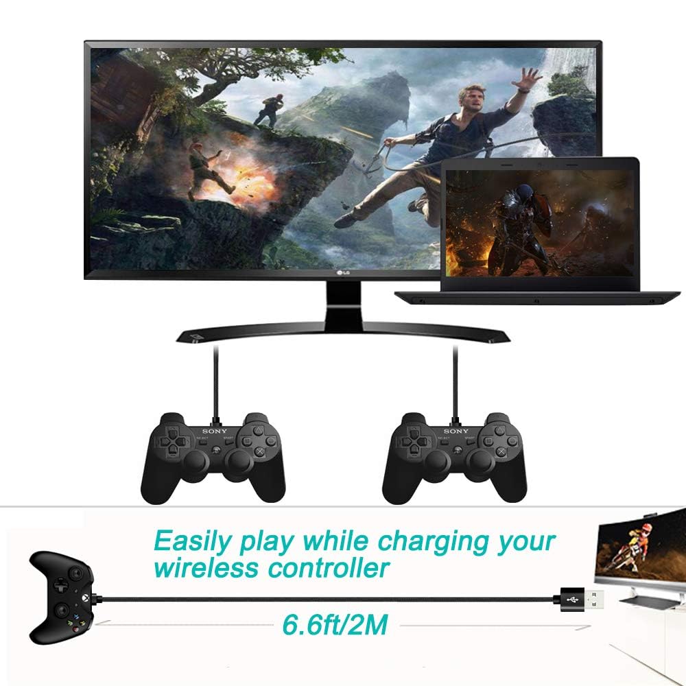 PS4 Controller Charger Cable for Xbox One Controller,Micro USB Cable PS4 Charger Cord for Sony PlayStation 4 DualShock,PS 4 Slim/Pro Game