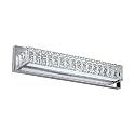 Crystal Vanity Lights, Bathroom Vanity Lighting Fixtures Over Mirror, LED Modern Wall Lights Fixtures Made for Stainless Steel Finish and K9 Crystal