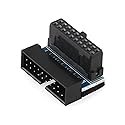 DGZZI USB 3.0 90 Degree Adapter Black USB 3.0 19Pin/20Pin Male to Female L Turn Right Angle Power Adapter Board for Motherboard Up Angled