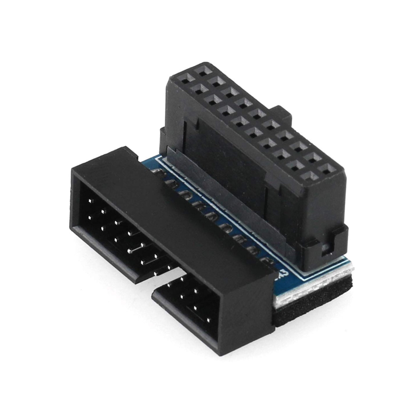 DGZZI USB 3.0 90 Degree Adapter Black USB 3.0 19Pin/20Pin Male to Female L Turn Right Angle Power Adapter Board for Motherboard Up Angled