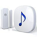 HTZSAFE Wireless Door/Window Magnetic Sensor Alarm-600 Feet Long Wireless Transmission Range-35 Classic Melodies Optional,4 Volume Levels & LED
