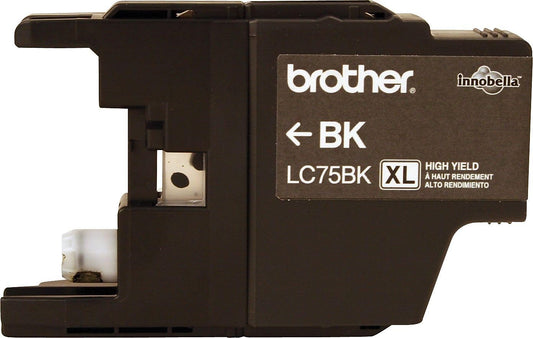 Brother LC 75 High Yield Ink Cartridge (Black) in Retail Packaging