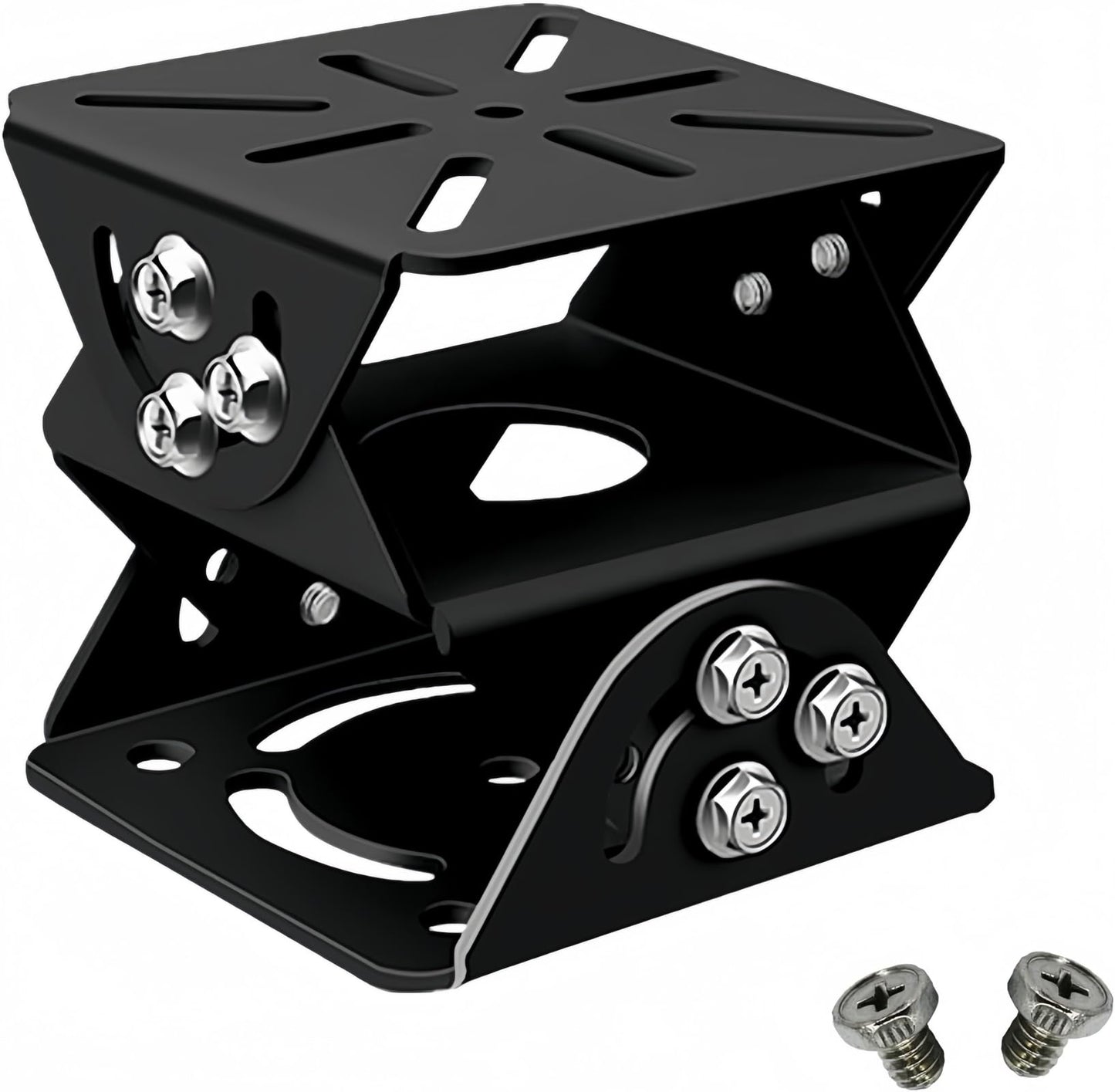 FINXRoll CCTV Security Camera Universal Pole Mounting Mount Bracket Adapter for PTZ Dome Surveillance Camera (3-Axis Black Bracket)