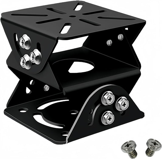 FINXRoll CCTV Security Camera Universal Pole Mounting Mount Bracket Adapter for PTZ Dome Surveillance Camera (3-Axis Black Bracket)
