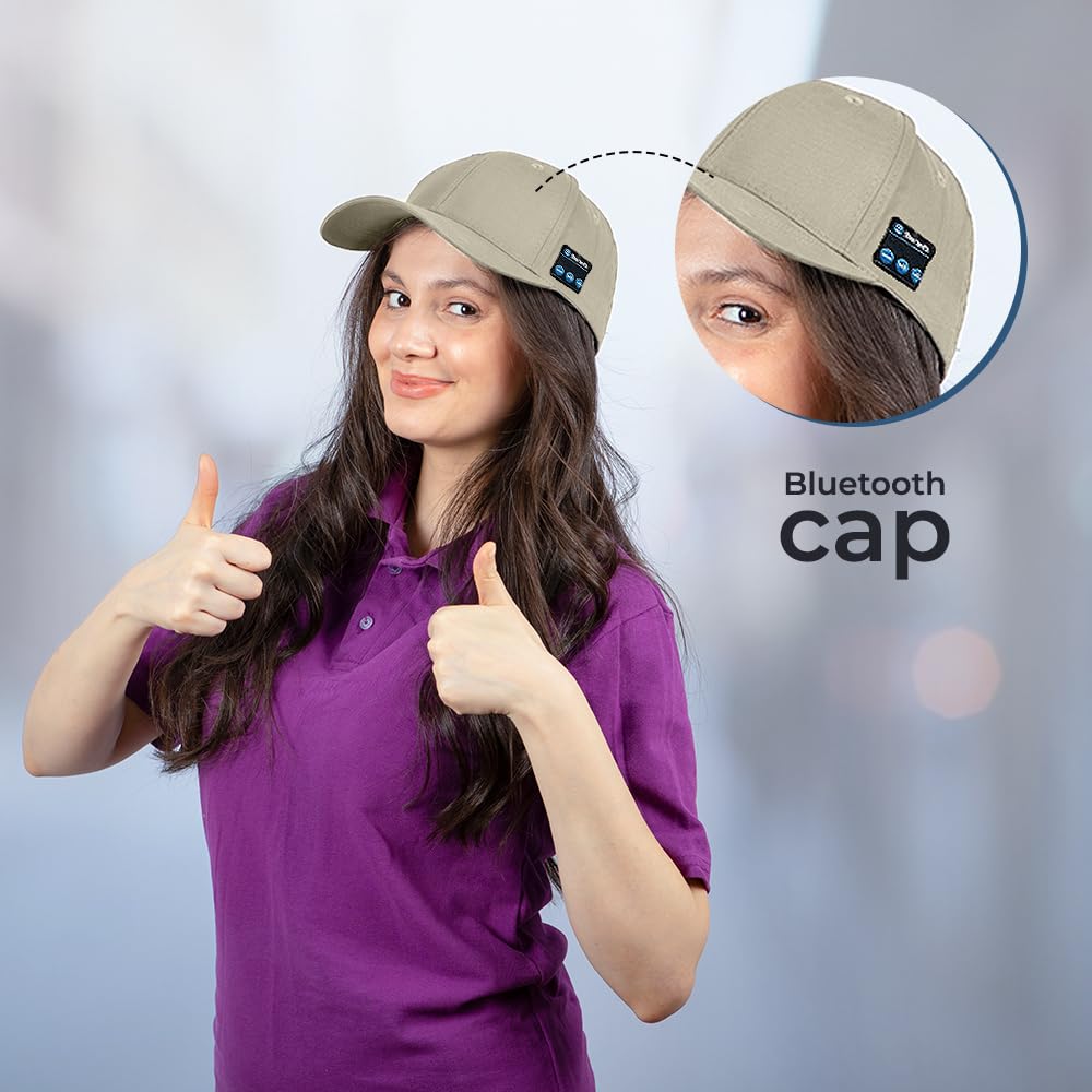 Savage Gear Wireless Unisex Snapback Cap with Wireless Hands Free Easy Connect Technology and Built in Earbuds (Tan)