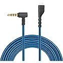 Azddur 2m/6.5 Feet Audio Cable for SteelSeries Arctis Gaming Headsets, Compatible with Arctis 3, 5, 7, Pro, PS4, Xbox One, PC, Mobile, Blue, Nylon…
