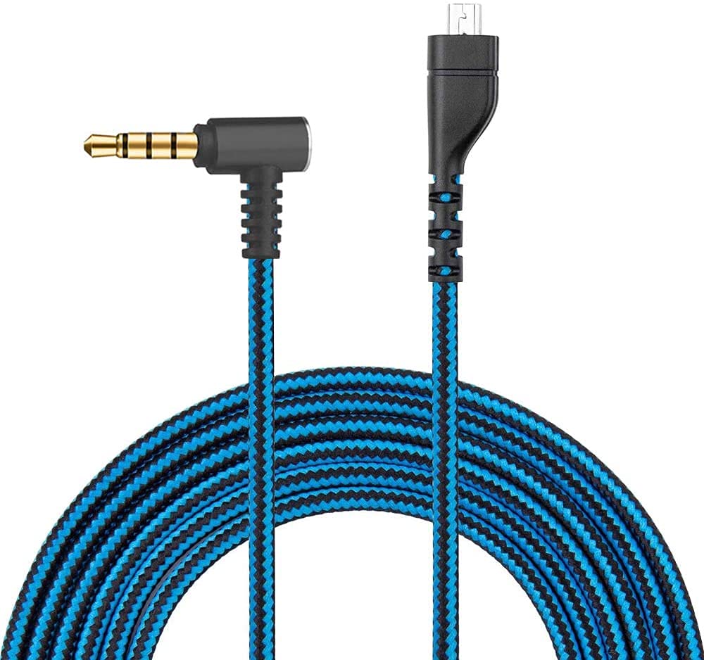 Azddur 2m/6.5 Feet Audio Cable for SteelSeries Arctis Gaming Headsets, Compatible with Arctis 3, 5, 7, Pro, PS4, Xbox One, PC, Mobile, Blue, Nylon…