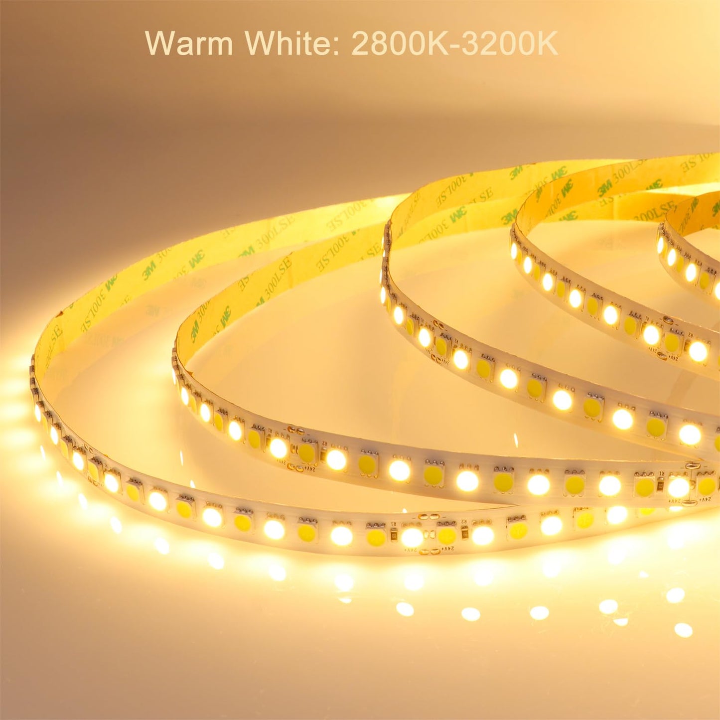 LEDENET CCT Tunable White LED Strip Lights High Density 600LEDs SMD 5050 DC 24V Warm Daylight White Adjustable 2800K-6500K Flexible Light Strips