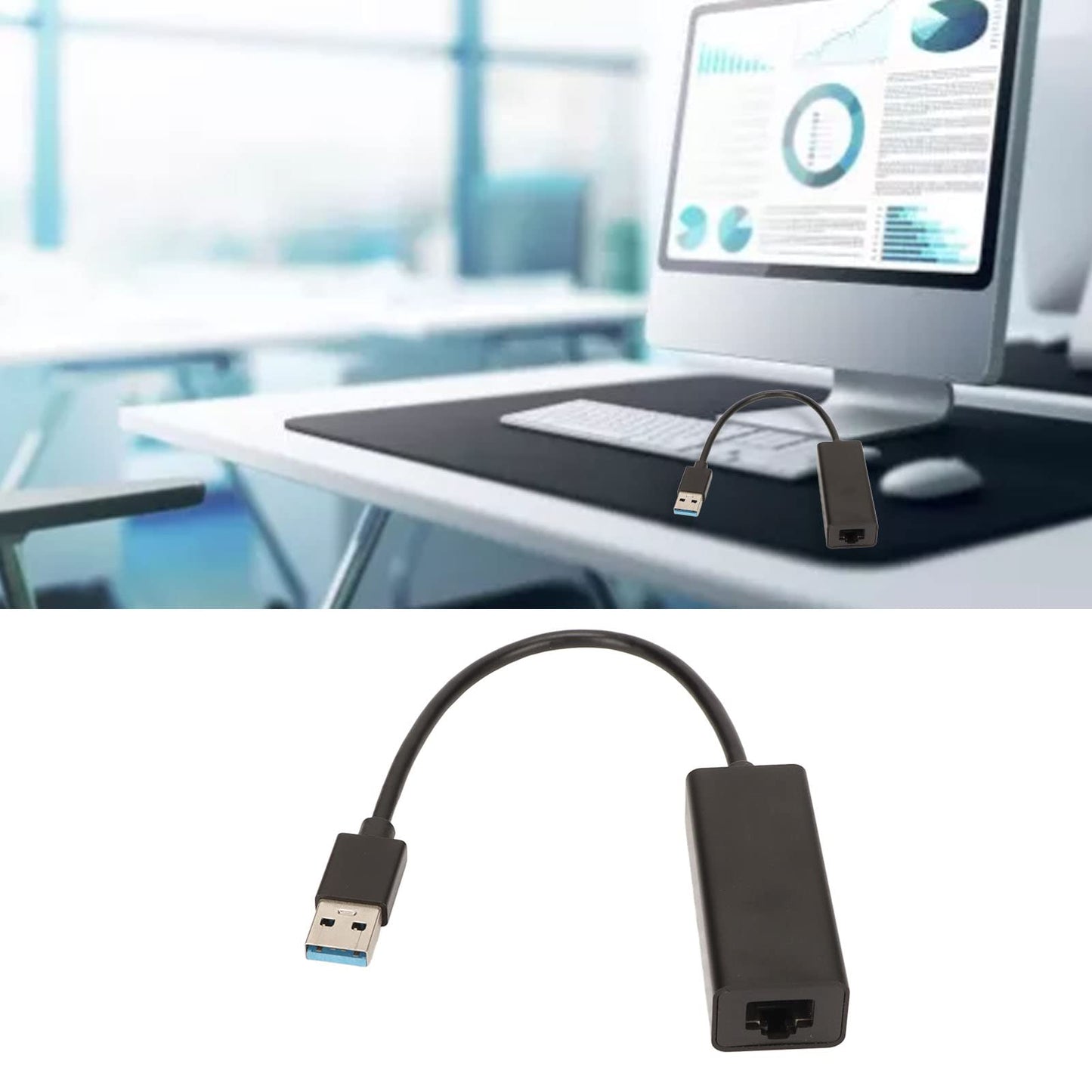 hoopoocolor USB C to RJ 45 Ethernet Adapter, DSP Technology Mixed Mode Signal Technology Adaptive Equalization 10Mbs RTL8156B USB Ethernet Adapter