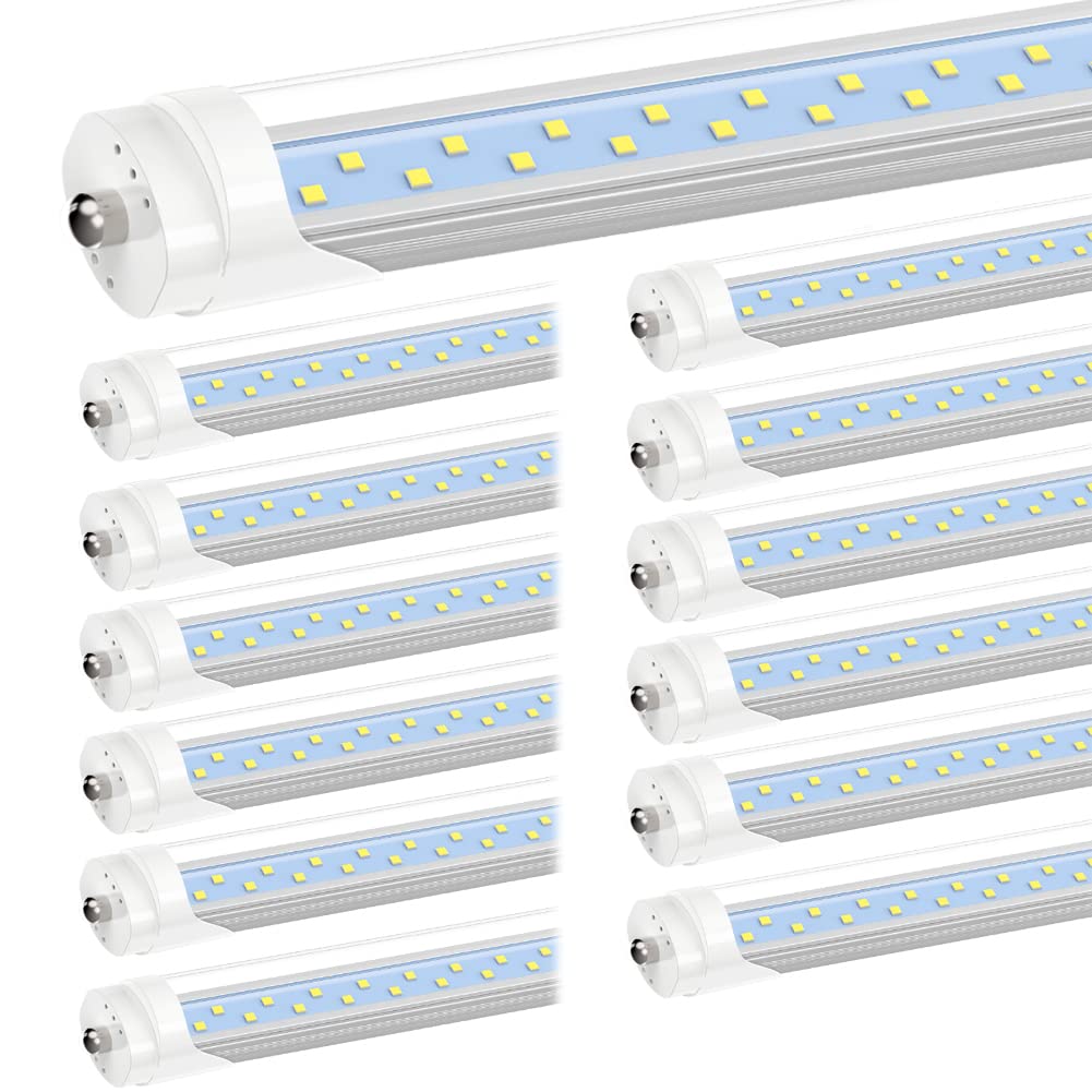 JESLED T8 T10 T12 8FT LED Bulbs, 50W (130W Equiv.), 6000LM 5000K Daylight