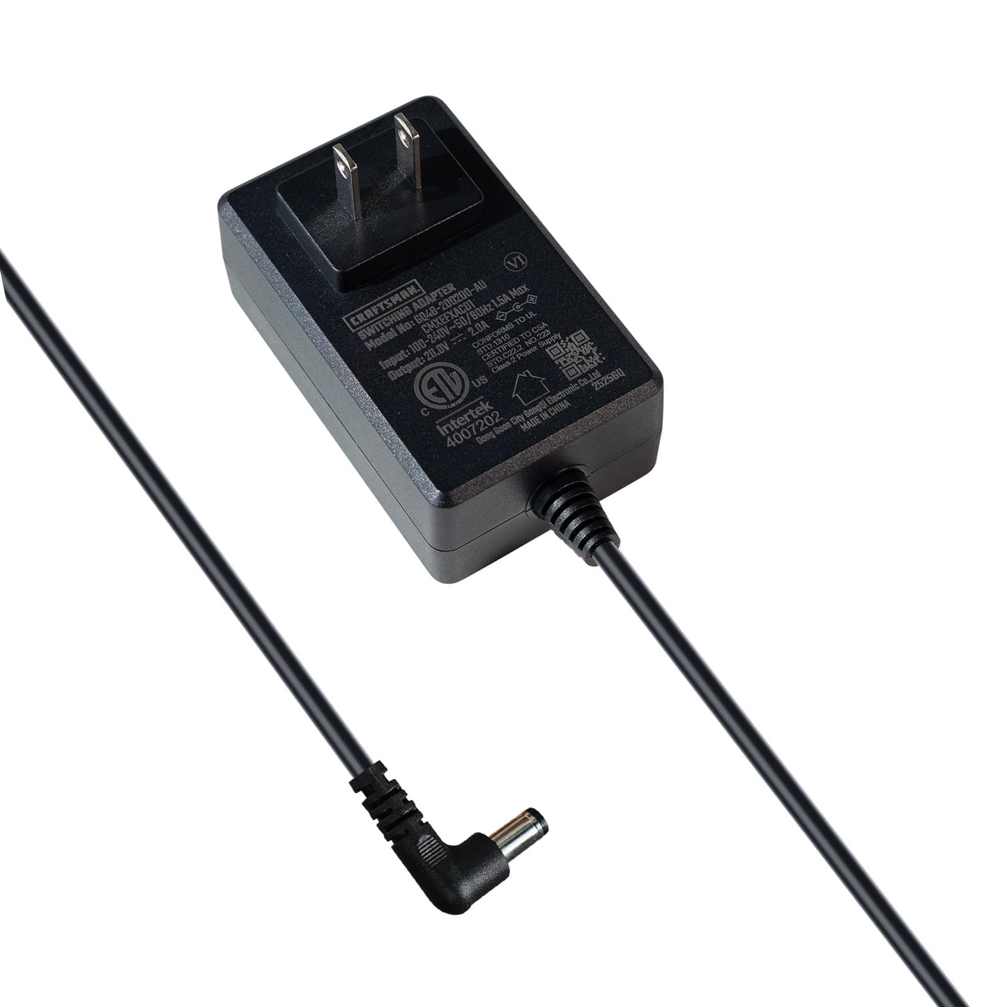 CRAFTSMAN AC Adapter 100-240v 50-60hz for CMXEFXA511214 Portable Fan, Power Supply 6ft Cord
