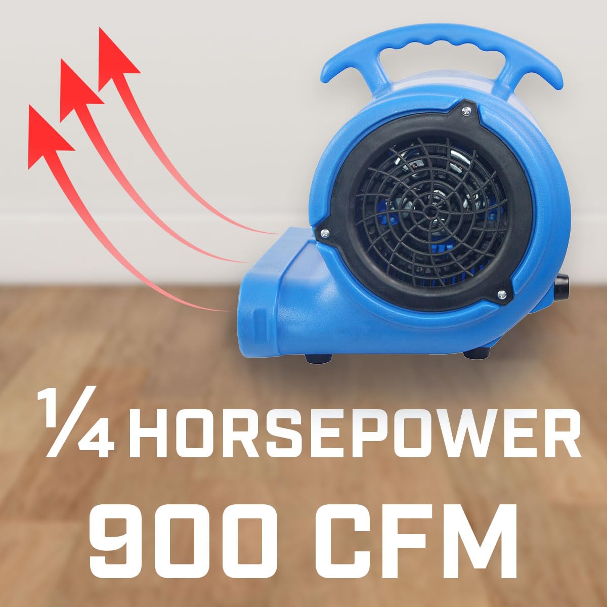 BLOTEK 1/4hp 900CFM Air Mover Carpet Dryer Floor Fan Cooling Fan - Industrial Heavy Duty Abanico de Piso Blower Fan with High Power for Commercial