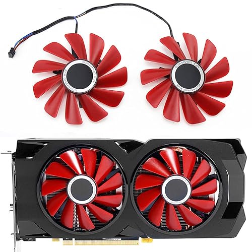 CCVA 2pcs 85MM Diameter RX-570-RS RX-580-RS FD10U12S9-C for XFX RX570 RS RX580 RS Video Graphics Cards Cooling As Replacement Fan