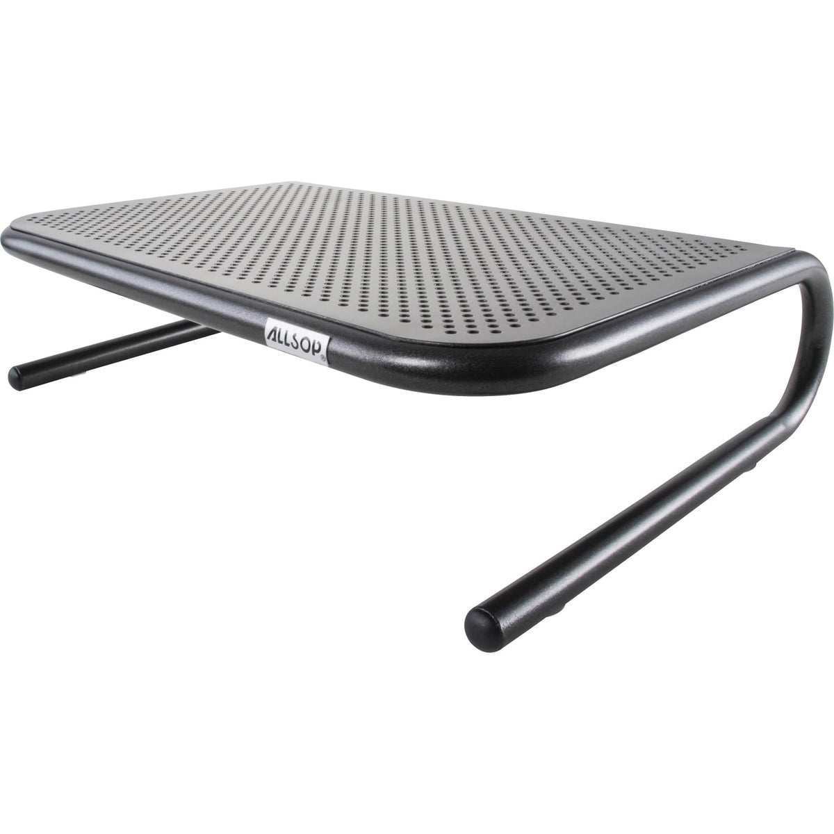 Allsop Metal Art Jr. Monitor Stand, 14-Inch Wide Platform Holds 40 lbs with Keyboard Storage Space - Pearl Black (30165)