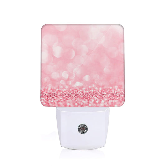 Pink Glitter Night Light,Plug into Wall Nightlights with Dusk to Dawn Light Sensors,Nightlights for Bedroom/Bathroom/Hallway/Kitchen,Nightlight