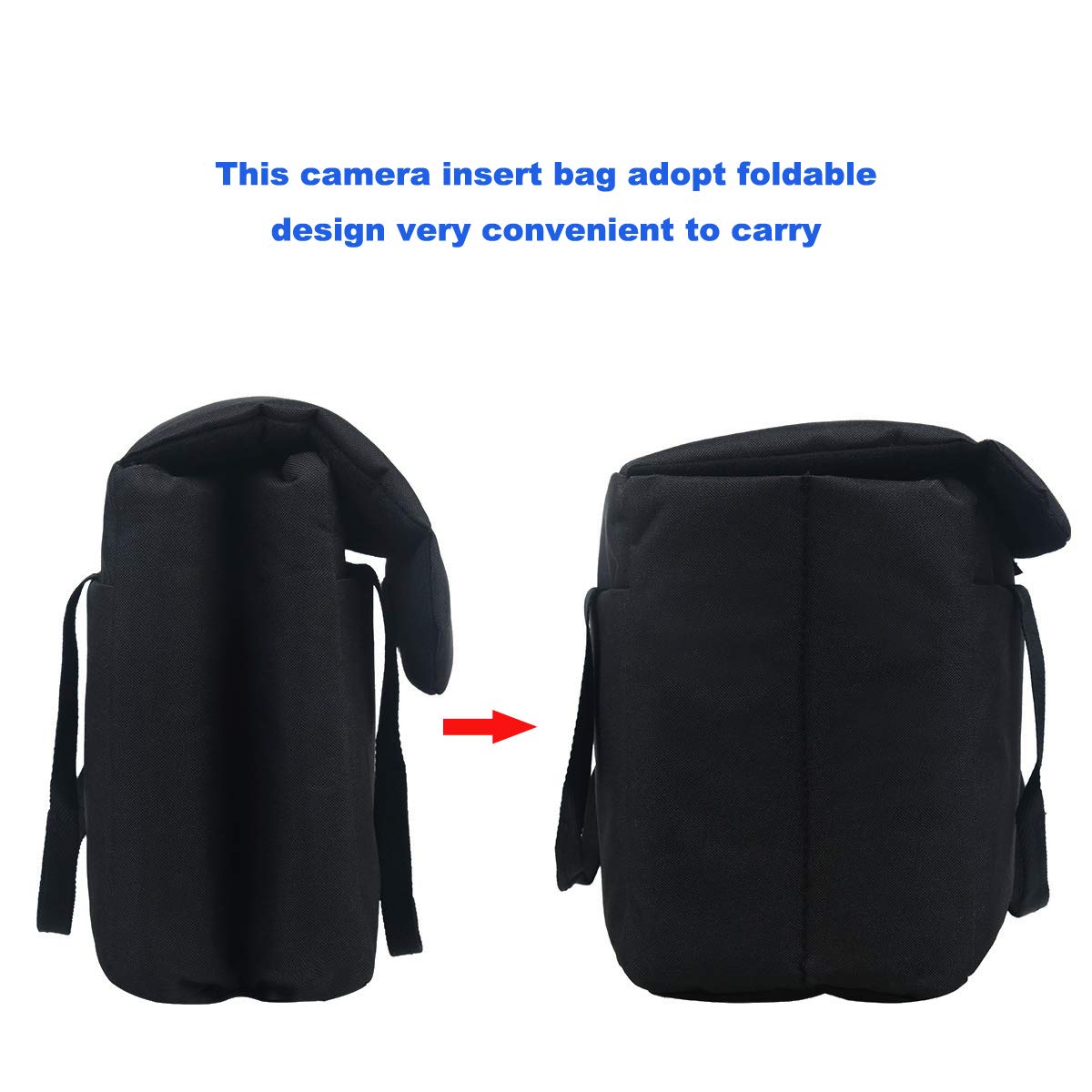 BOMKEE Camera Inserts Lens Padded Insert Liner DSLR SLR Protective Bag Camera Cube Roomy Case Waterproof Foldable pouch for Camera Lens Accessories