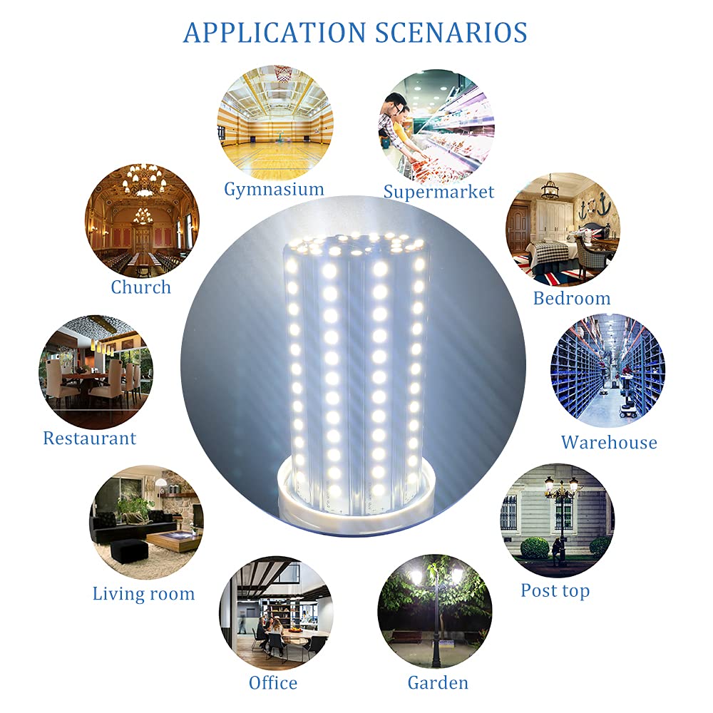 ZP 2 Pack Led Light Bulb 500W Equivalent 7500 Lumen 5000K E26/E27 Medium Base 60W led Bulb for Outdoor Indoor Lamp Area Garage Warehouse Workshop