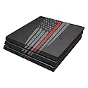 MightySkins Skin Compatible with Sony PS4 Pro Console - Thin Red Line | Protective, Durable, and Unique Vinyl Decal wrap Cover | Easy to Apply
