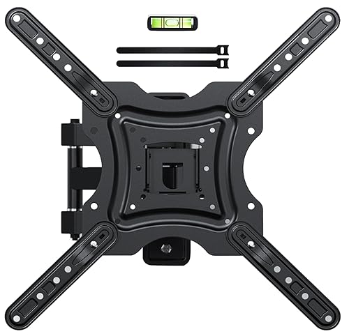 Full Motion TV Wall Mount, TV Mount for 26-55 inch LED TVs Monitors, Tv Brackets for Wall Mount with VESA 400x400mm up to 77lbs, Swivel Tilt Extension
