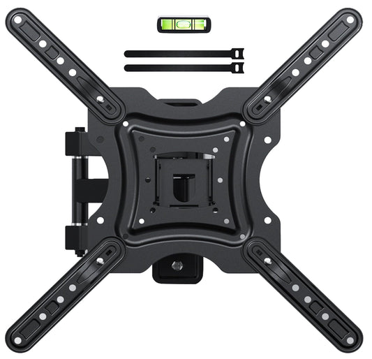 Full Motion TV Wall Mount, TV Mount for 26-55 inch LED TVs Monitors, Tv Brackets for Wall Mount with VESA 400x400mm up to 77lbs, Swivel Tilt Extension