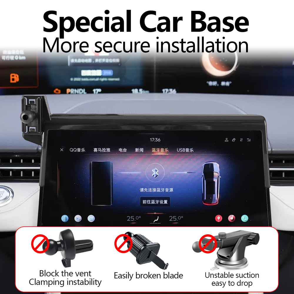 LUNQIN Car Phone Mount Holder for Lincoln Nautilus 2024 2025 2026 Auto Accessories Navigation Screen Bracket Interior Decoration Mobile Cell