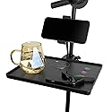 Auhafaly Plastic Microphone Stand Tray Stage Concert Performance Vocal Guitar Accessory with Drink Holder and Microphone Holder