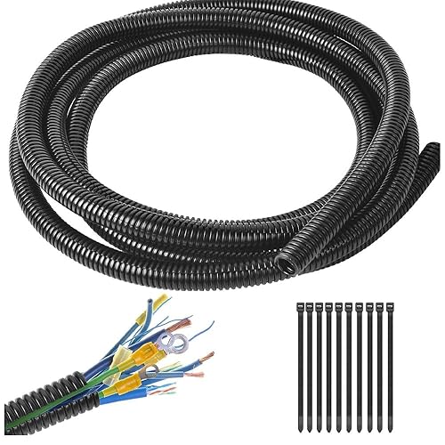 1/4"-32.8ft Split Wire Loom Tubing Cable Management Conduit Flexible Covers Cord Protectors