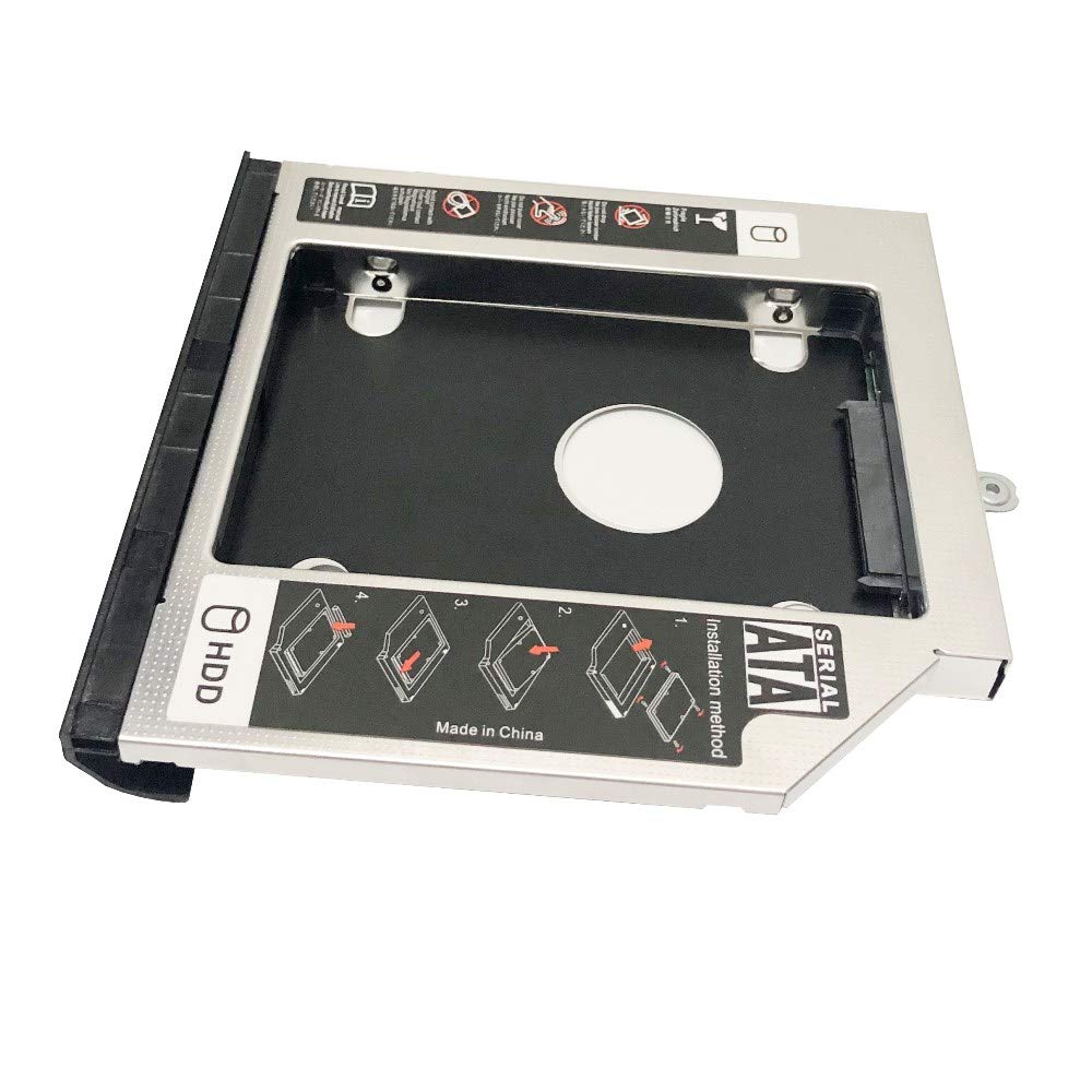 2nd HDD SSD Hard Drive Optical Bay Frame Caddy Tray for Lenovo Thinkpad L430 L530 with Bezel Front Cover and Mounting Metal Bracket
