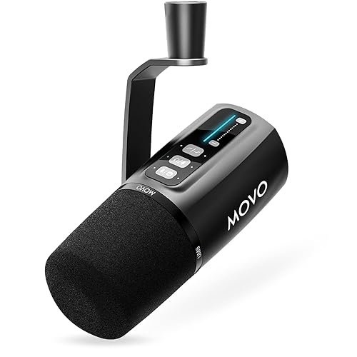 Movo UM6 Dynamic Podcast Microphone with Built-in GainCast Preamp - XLR and USB C Outputs - Studio Mic for Gaming, Podcasting, Streaming, Vocals