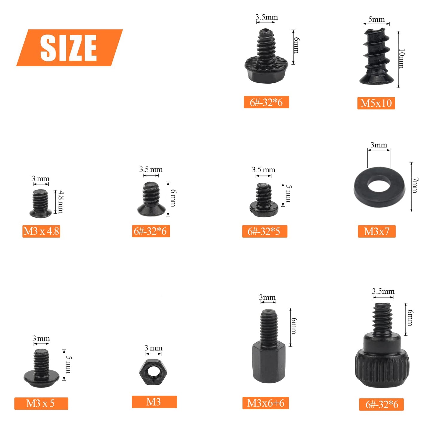 HELIFOUNER 450 Pieces Computer Standoffs Screws Assortment Kit for 2.5" SSD, Hard Drive, Computer Case, Motherboard, Fan Power Graphics