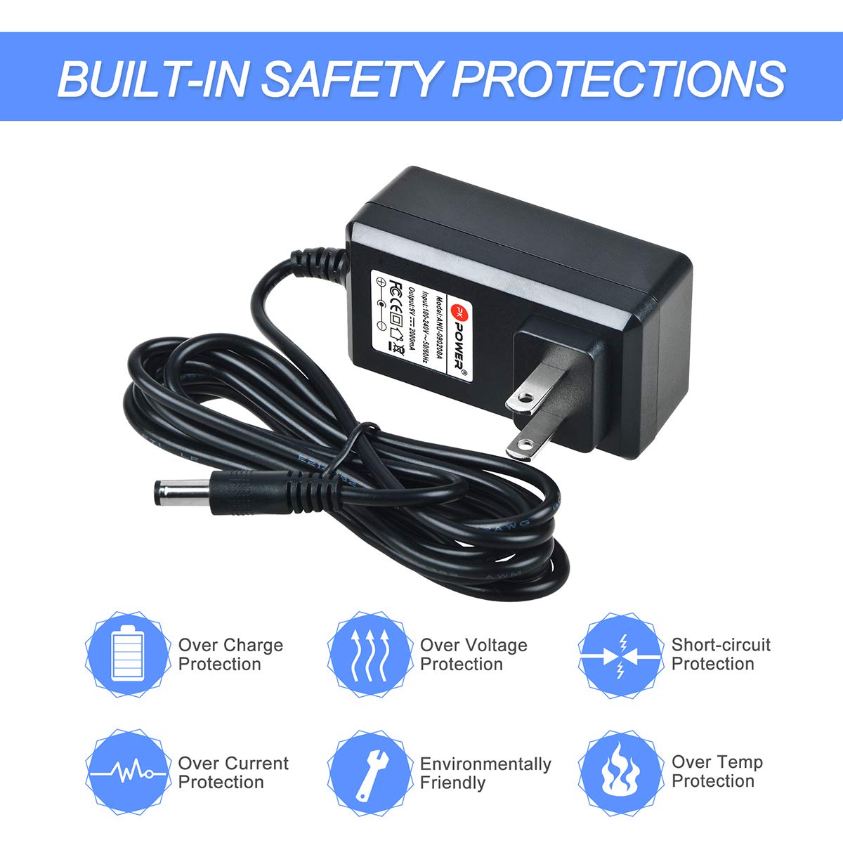 PK Power 9V 2A AC Adapter for DYMO LabelManager 100 160 350 LM-160 150 LM-500TS 220P 210D LM-150 155 LM-200 LM210D 1738976 Power Supply Cord…