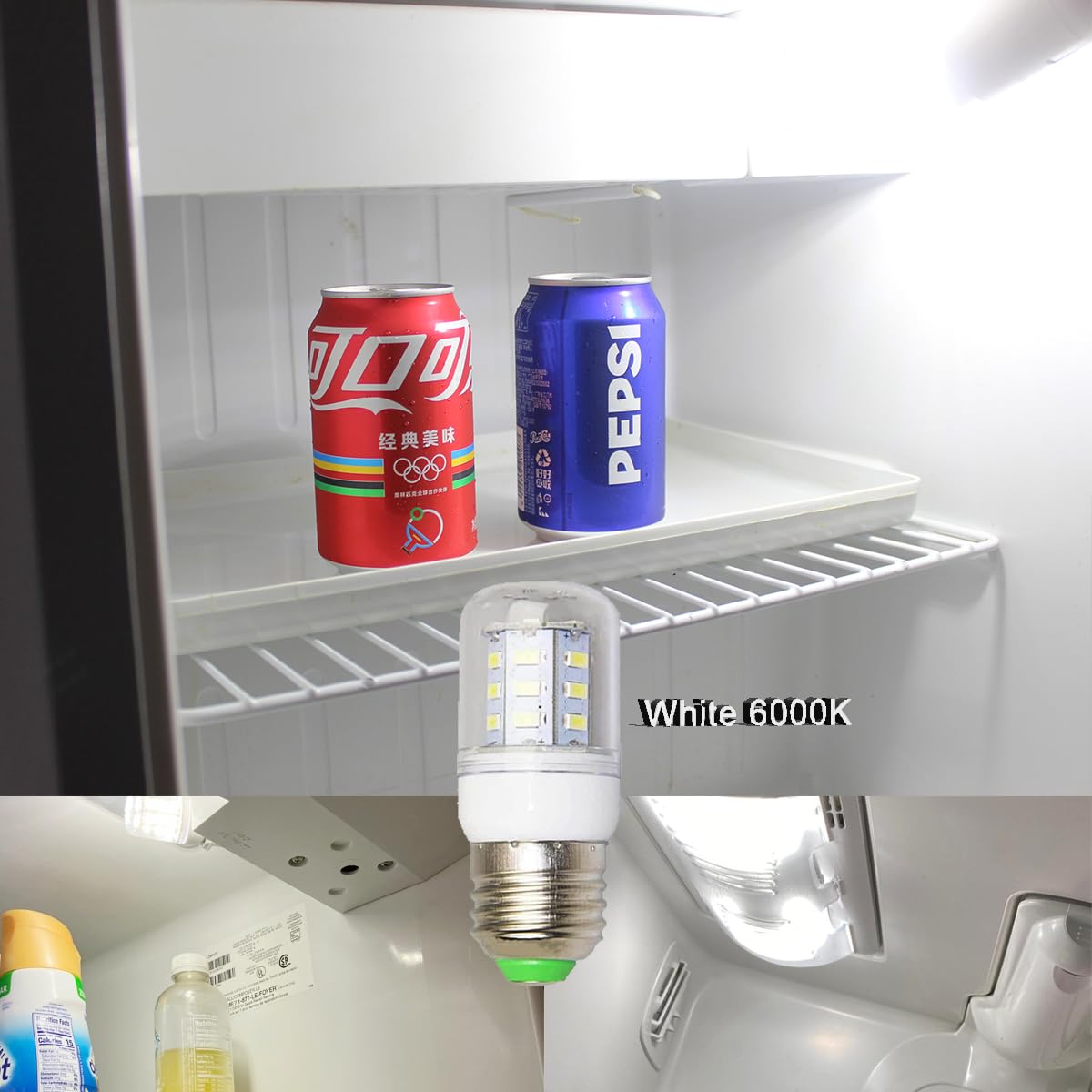ＷeiXuan LED Refrigerator Bulb KEI D34L, E26 LED Light, 3W 120V 400LM Equivalent 40W, 5304511738 Frigid-aire Bulb, Pack 2 (White)