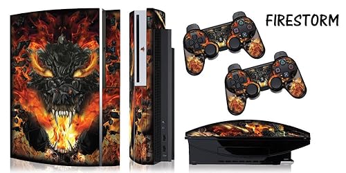 PS3-Original-Designer skin for FAT Playstation 3 System, PS3 Controller skin included - Firestorm