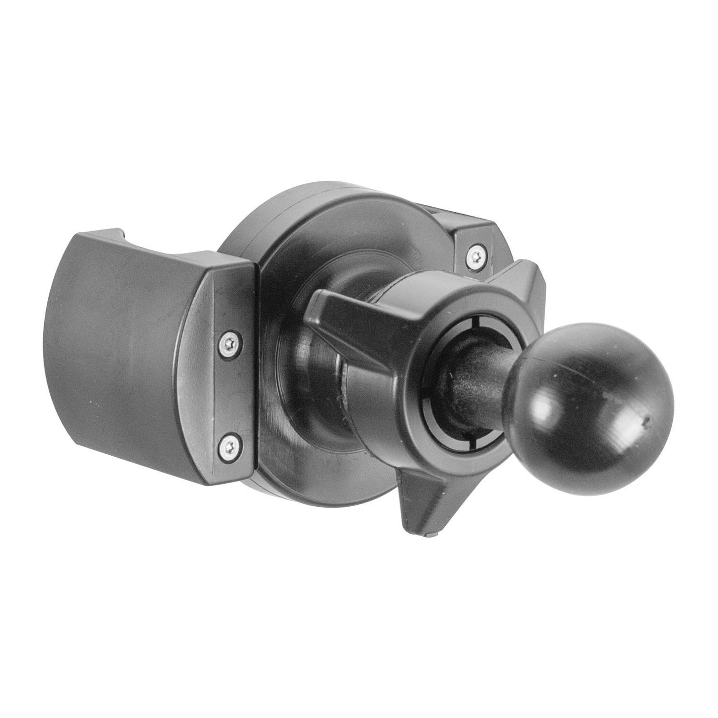 iBOLT Moto-Vise Holder Heavy Duty Spring-Loaded Holder w/ 25mm / 1-inch Ball - Works w/Smartphones from 2 inches to 4 inches Wide- Great
