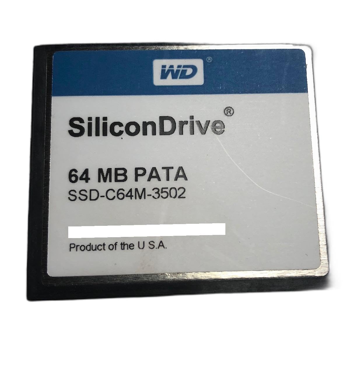 SILICON SYSTEMS SSD-C64M-3012 CF Memory Card, 64MB CF (Compact Flash) 0-70C IND.Grade